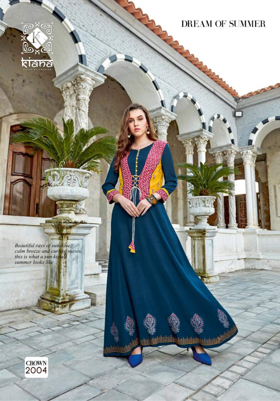 Crown Vol-2 Kiana Hand Block Print Embroidery Kurti Crown Vol-2 Kiana Hand Block Print Embroidery Kurti